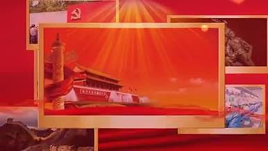 大气红色党建国庆图文照片展示宣传片头模版视频的预览图